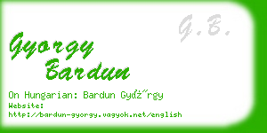 gyorgy bardun business card